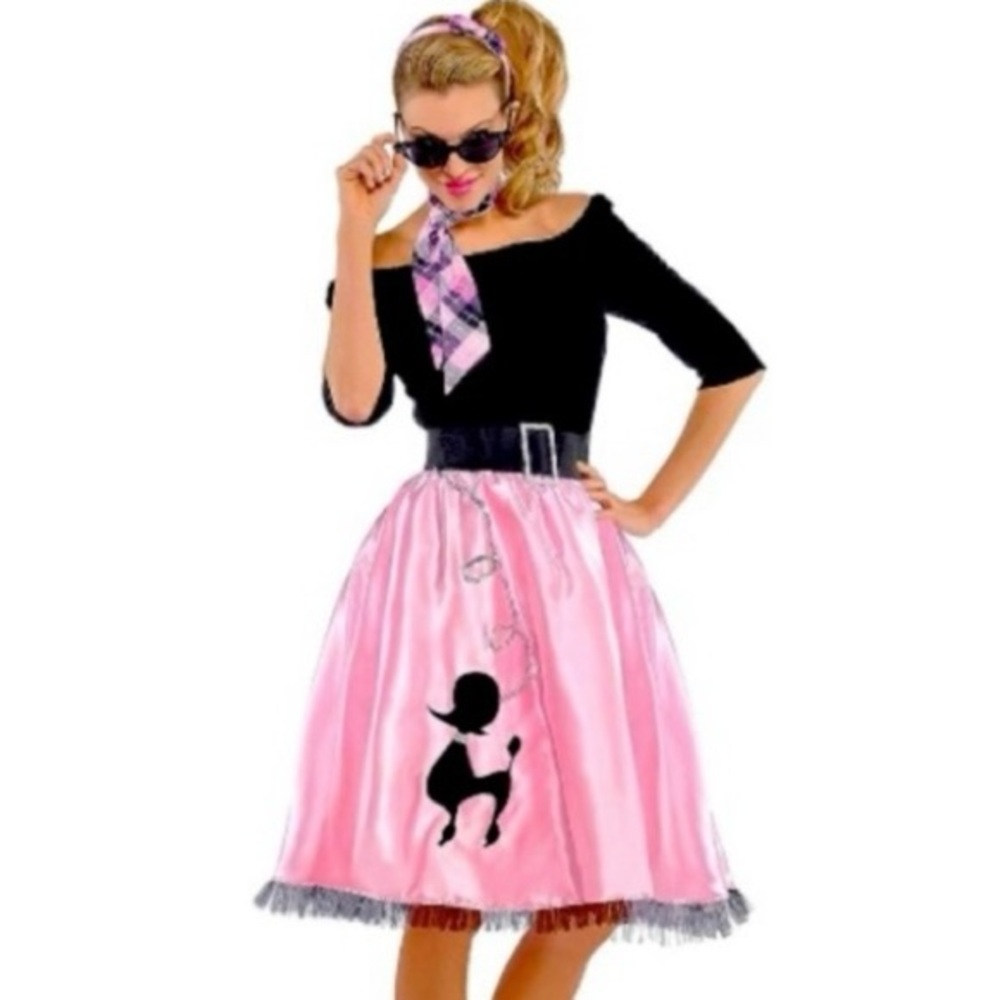 Pink Poodle Skirt Costume Size S     Sock Hop Sweetie, 4 Pieces